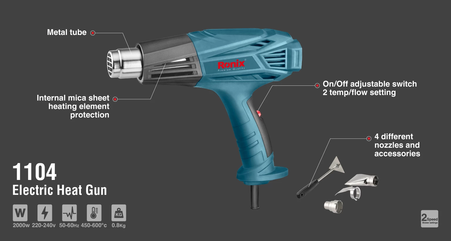 Electric Heat Gun 2000W-2 Modes_details