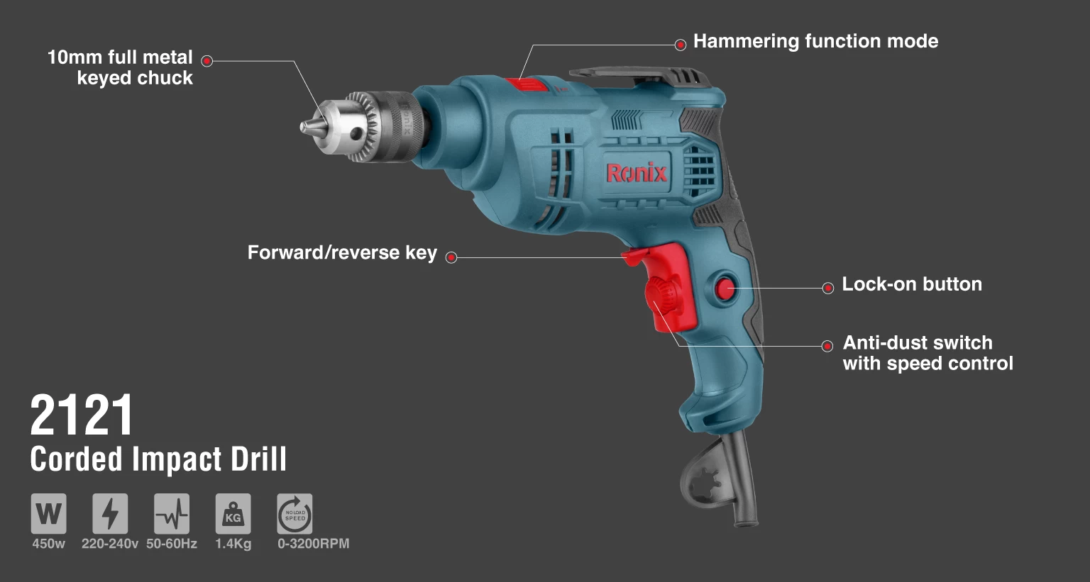 Electric Impact Drill 450W-10mm-keyed_details