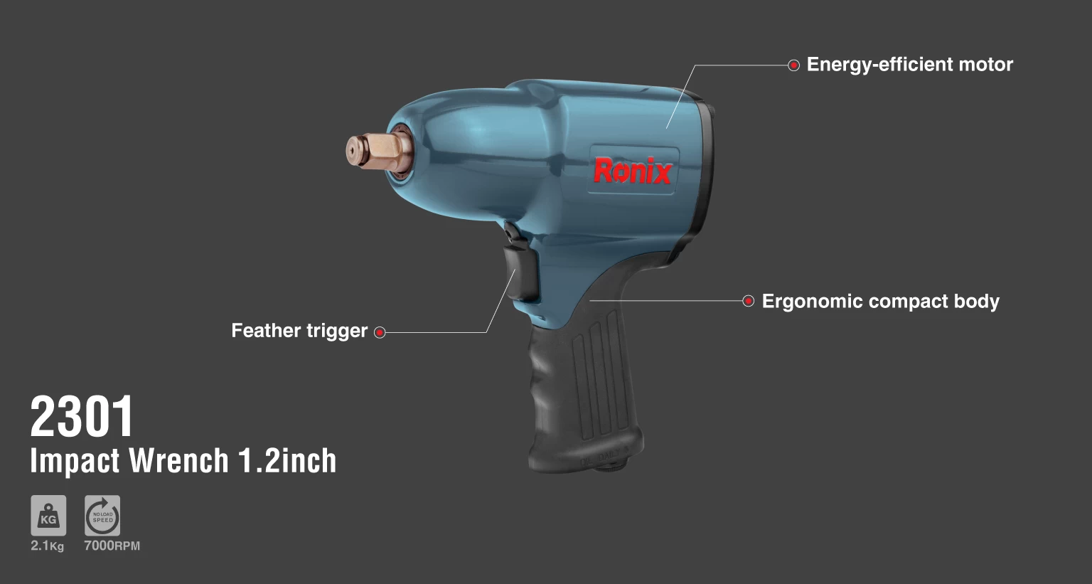 Pin Clutch Air Impact Wrench-1/2 Inch_details
