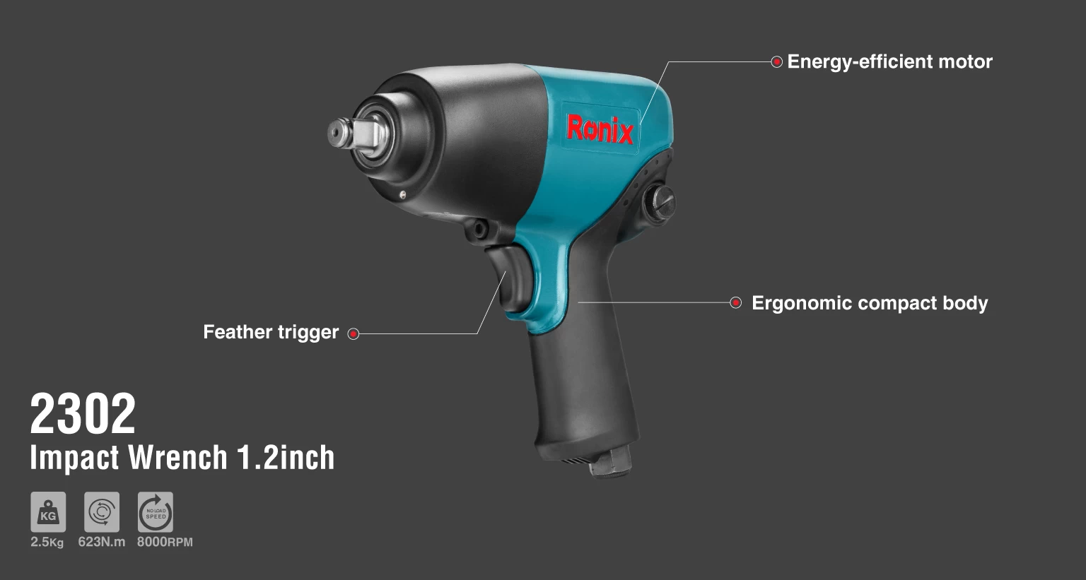 Twin Hammer Air Impact Wrench-1/2 Inch	_details