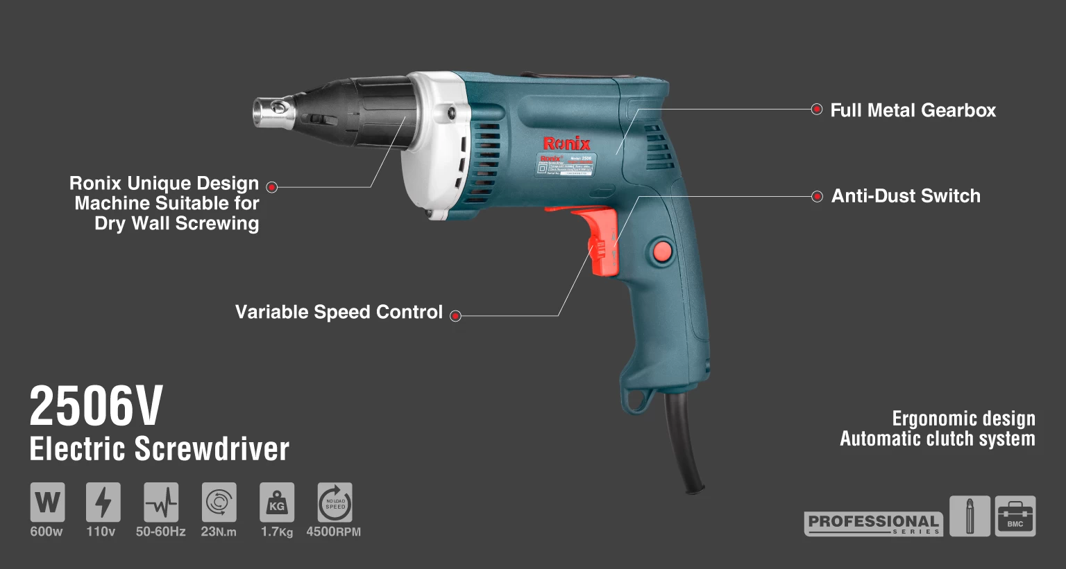Electric Dry Wall screwdriver 600w-110V_details