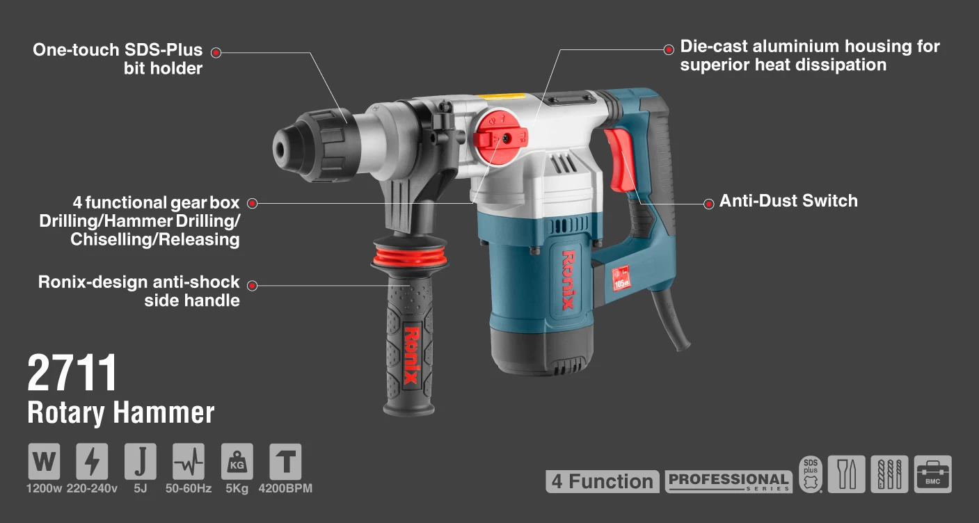 Rotary hammer 1200w-32mm_details