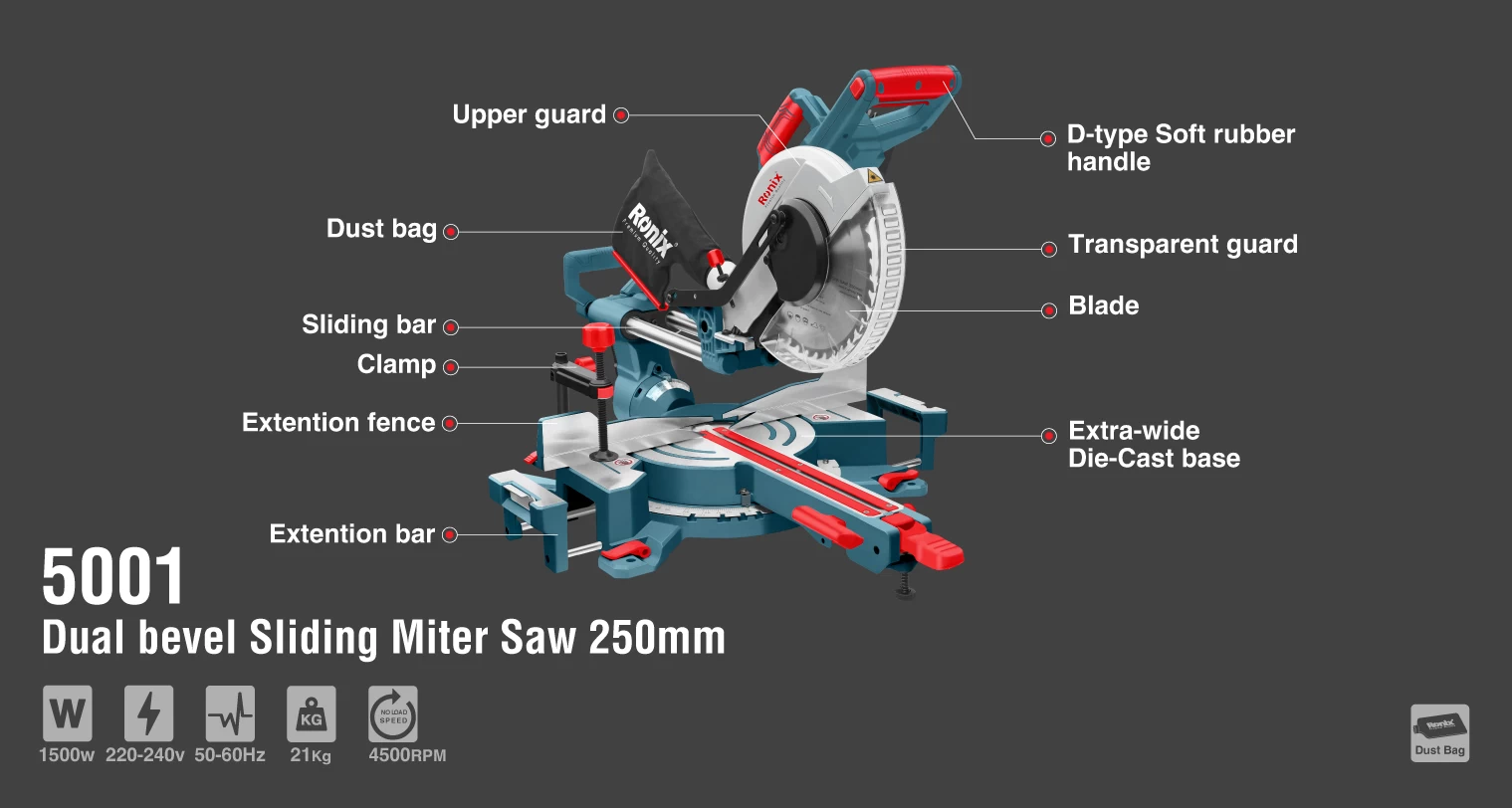 Dual Bevel Sliding Miter Saw 1500W-250mm_details