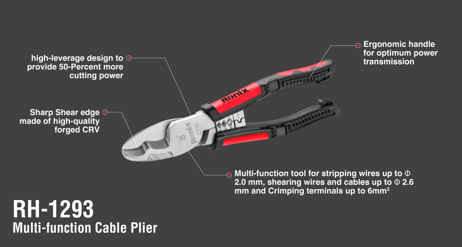 Multi-function cable Plier 8 inch_details