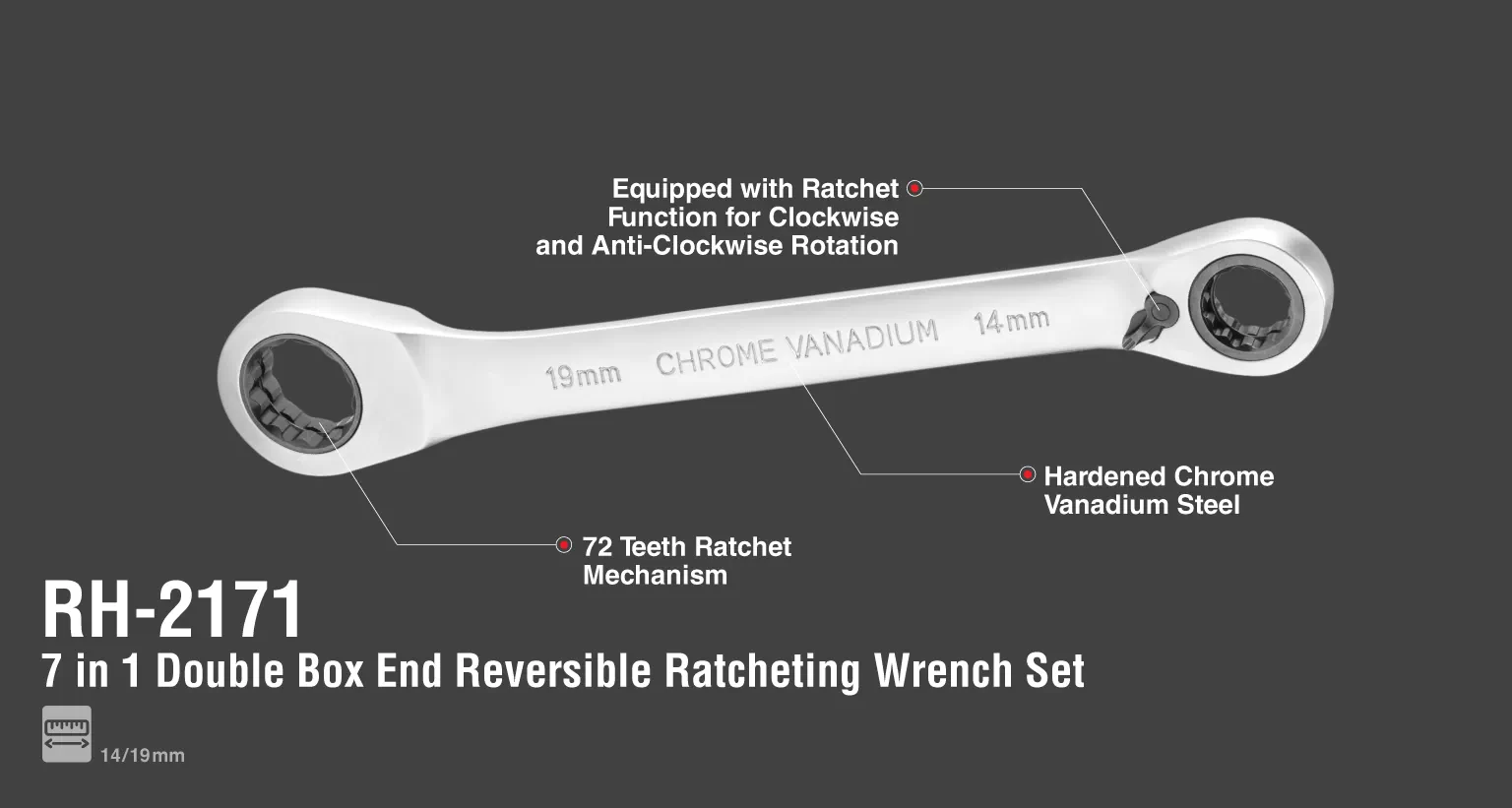7 in 1 double box end reversible ratcheting wrench set_details