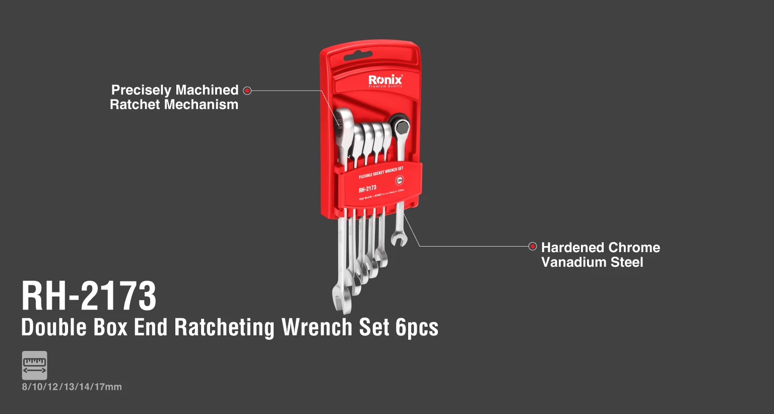 double box end ratcheting wrench set 6pcs_details