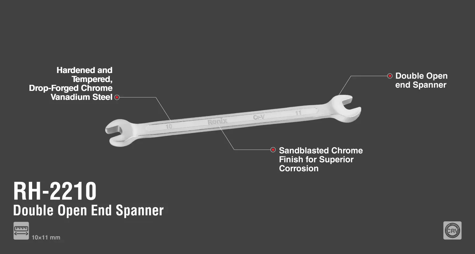 Double Open End Spanner 10x11mm_details