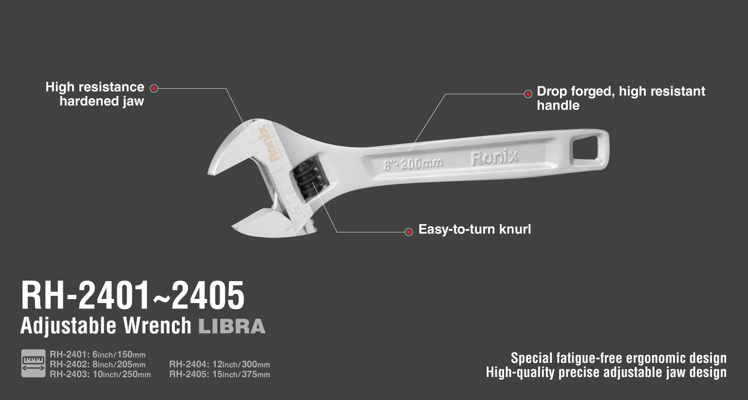 Libra Kurbağacık anahtar - 6 inç / 150mm_details