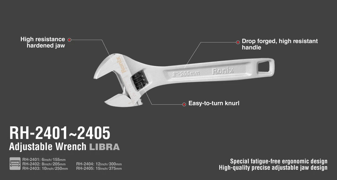 مفتاح ربط قابل للتعديل لیبرا (Libra) رونیکس RH-2402 RH-2402 من رونیکس