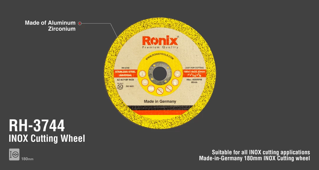 Ronix German Cutting Wheel-180*1.0*22.2mm RH-3744 with information