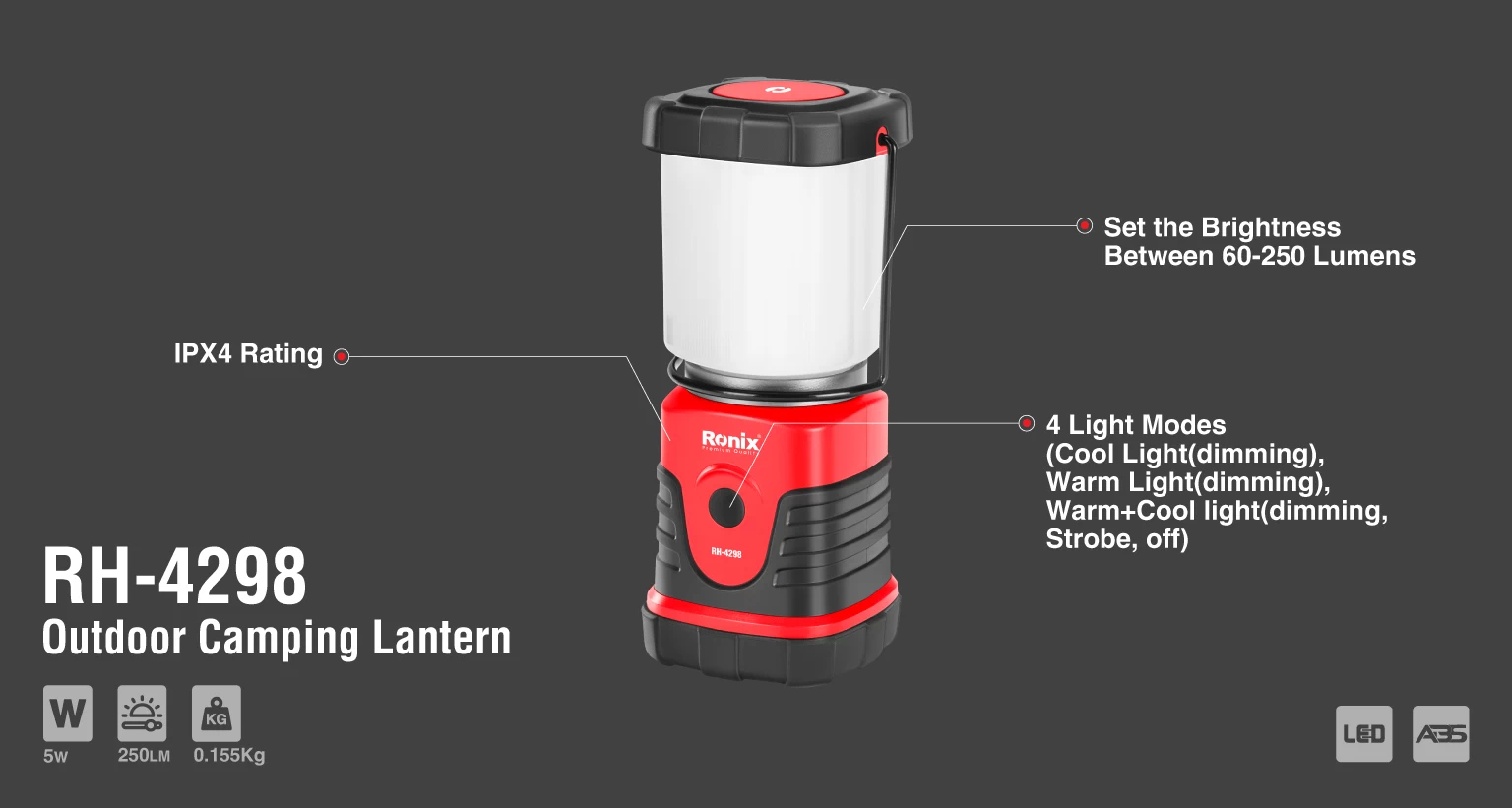 Outdoor Camping Lantern 250 lm_details