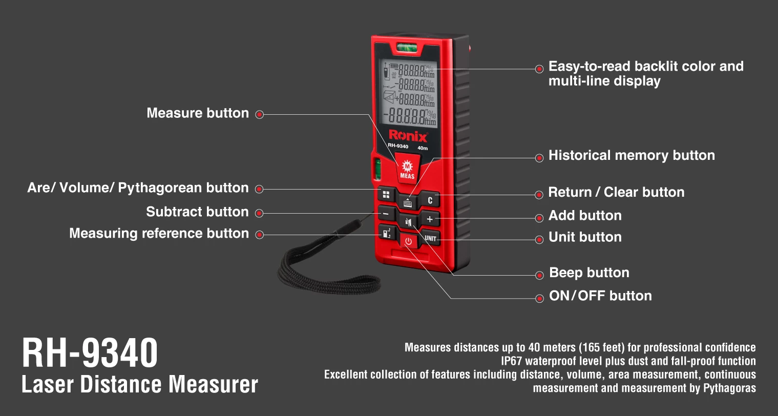 جهاز قياس المسافة بالليزر رونیکس RH-9340_details
